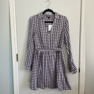 Victoria's Secret Purple Gingham Plaid Shirtdress Size 6 New Missing Sale Tags